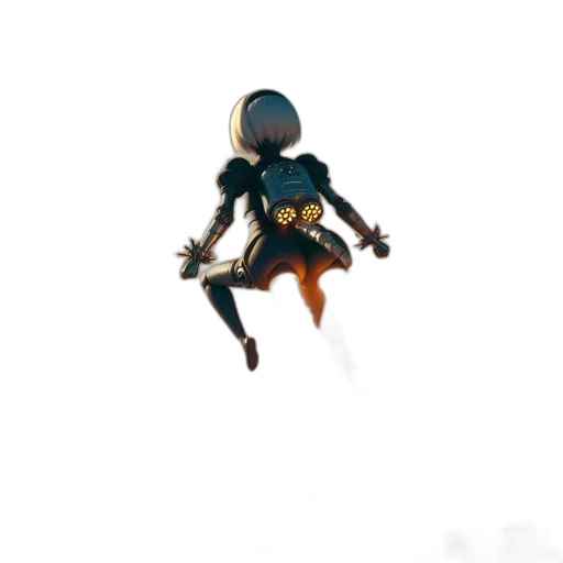 robot, staff, sword, creature transparent PNG cut-out