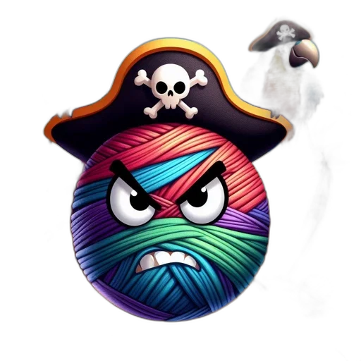 concept art, determined, ball-shaped, pirate-themed transparent PNG cut-out