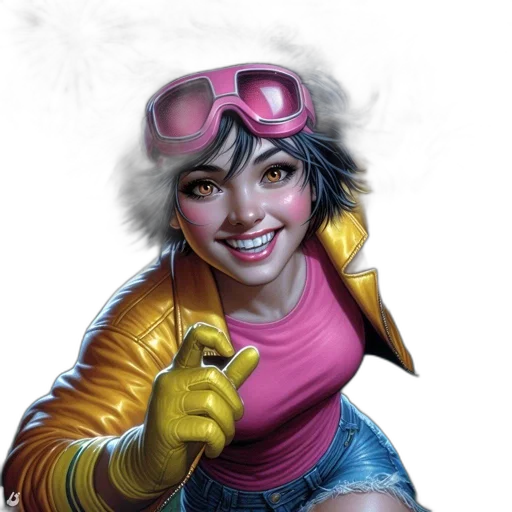 weapon, staff, face, jacket transparent PNG cut-out