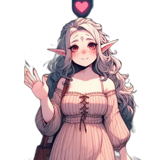 dress, staff, crown, creature transparent PNG cut-out
