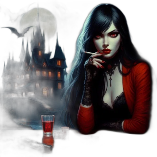 fantasy art, concept art, comic book art, photorealistic transparent PNG cut-out