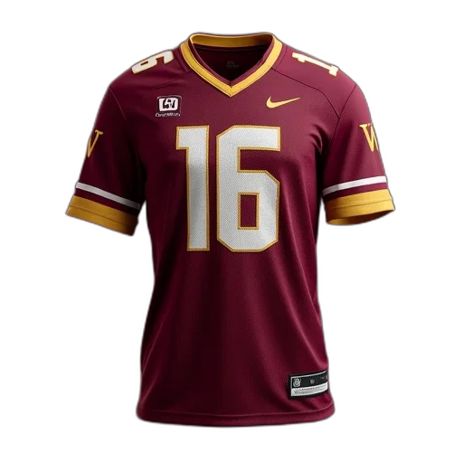 youth, burgundy, washington, football transparent PNG cut-out
