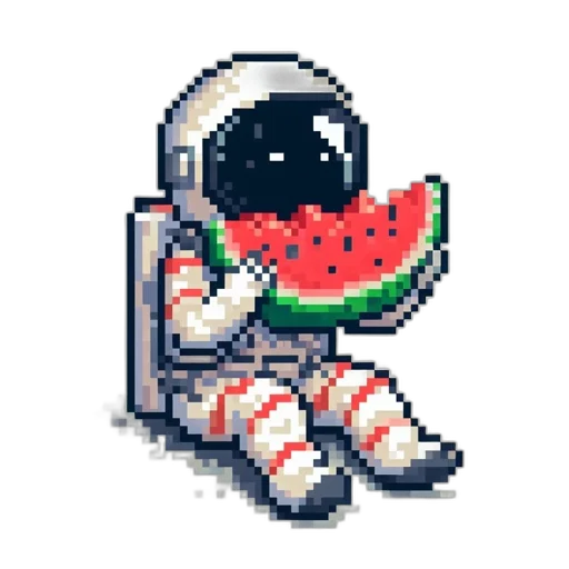 robot, food, creature, pixel art transparent PNG cut-out