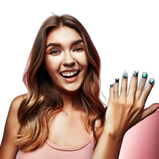 face, jewelry, hair, photorealistic transparent PNG cut-out