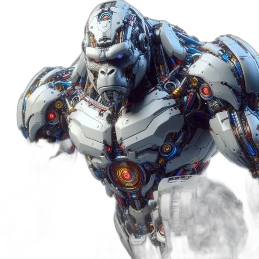robot, concept art, 3d render, comic book art transparent PNG cut-out