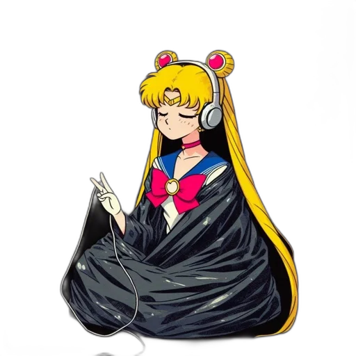 dress, jacket, crown, vaporwave transparent PNG cut-out