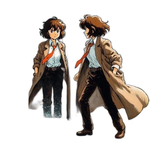 jacket, staff, concept art, comic book art transparent PNG cut-out