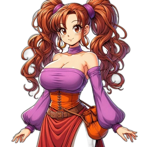 dress, staff, anime, fantasy art transparent PNG cut-out