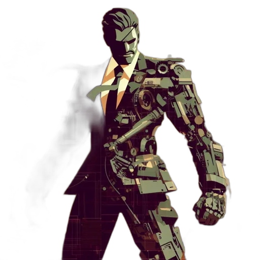 robot, jacket, concept art, cyberpunk transparent PNG cut-out