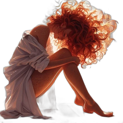 dress, hair, photorealistic, concept art transparent PNG cut-out