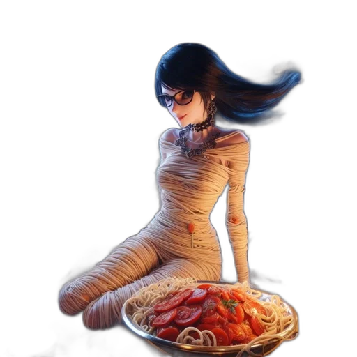 dress, food, creature, hair transparent PNG cut-out