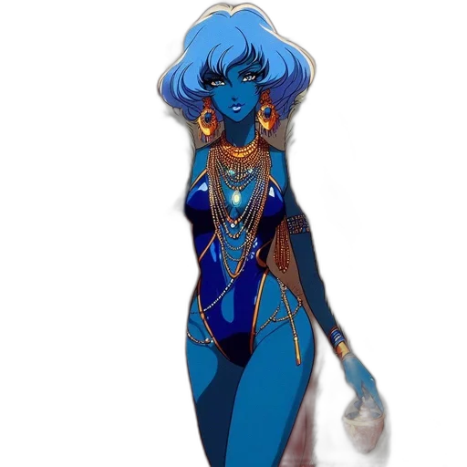 dress, jewelry, staff, concept art transparent PNG cut-out