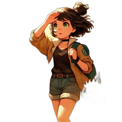 jacket, dress, hat, creature transparent PNG cut-out