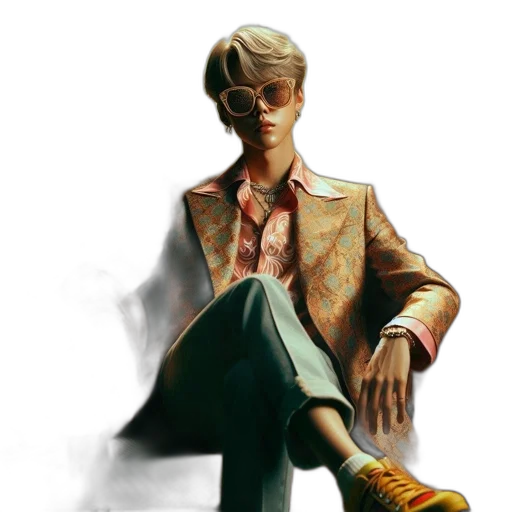 jacket, staff, concept art, photorealistic transparent PNG cut-out