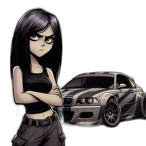 car, weapon, anime, cartoon transparent PNG cut-out