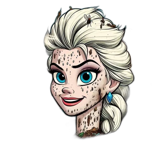 face, cartoon, concept art, fantasy art transparent PNG cut-out