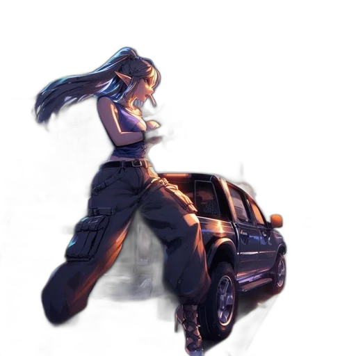 car, hair, weapon, robot transparent PNG cut-out