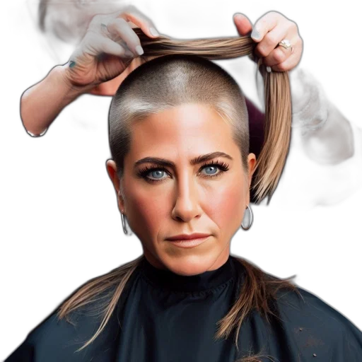 hair, face, staff, photorealistic transparent PNG cut-out