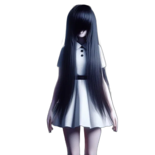 dress, hair, creature, mask transparent PNG cut-out