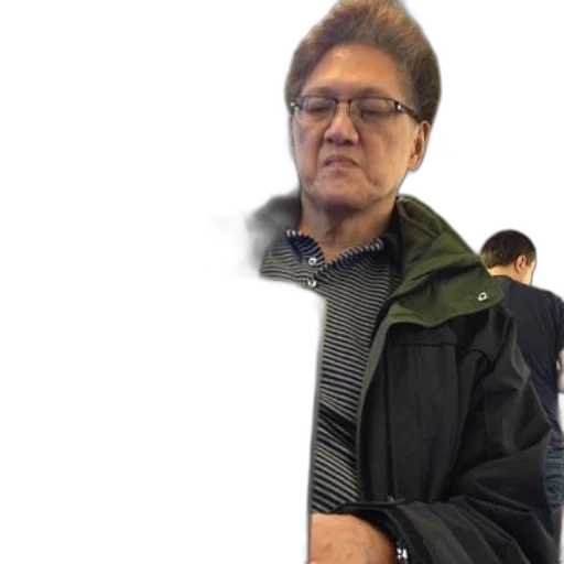 jacket, staff, face, creature transparent PNG cut-out