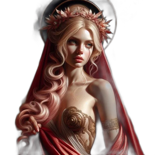 dress, crown, jewelry, fantasy art transparent PNG cut-out