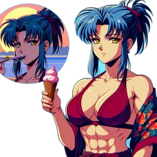 vaporwave, anime, pixel art, concept art transparent PNG cut-out