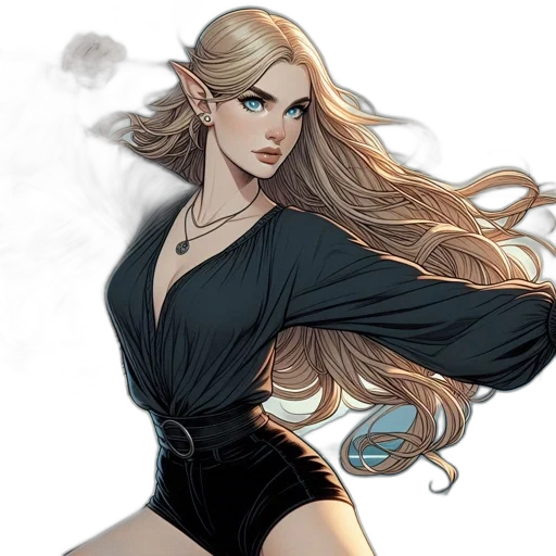dress, fantasy art, concept art, comic book art transparent PNG cut-out