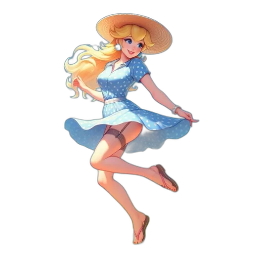 dress, hat, staff, watercolor transparent PNG cut-out