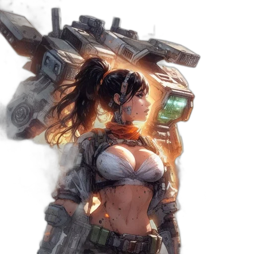 robot, weapon, concept art, fantasy art transparent PNG cut-out