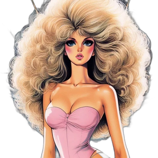 hair, dress, comic book art, cartoon transparent PNG cut-out