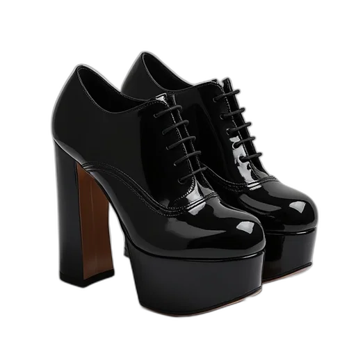 shoes, 3d render, photorealistic, dark transparent PNG cut-out
