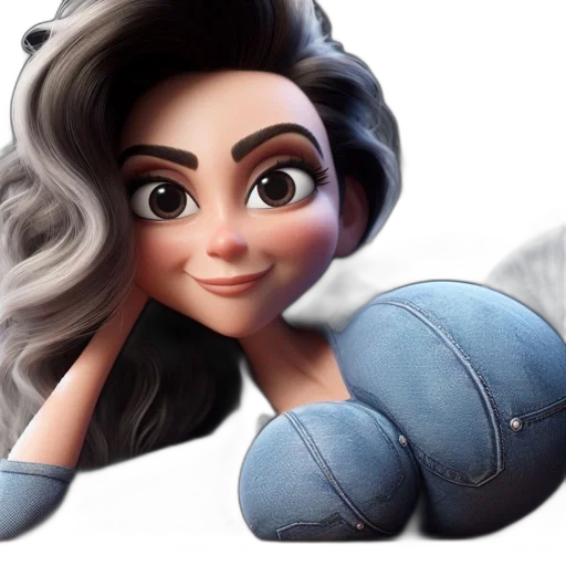 hair, 3d render, cartoon, concept art transparent PNG cut-out
