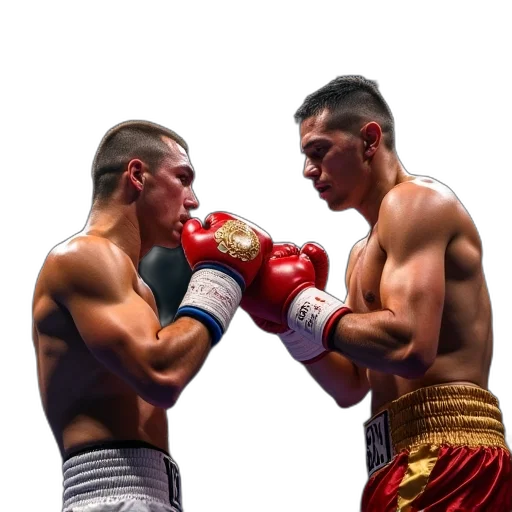 photorealistic, boxing, fight, between transparent PNG cut-out