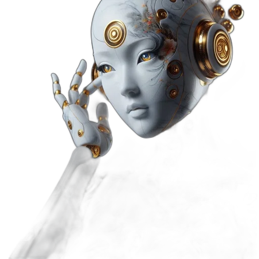 robot, mask, jewelry, face transparent PNG cut-out