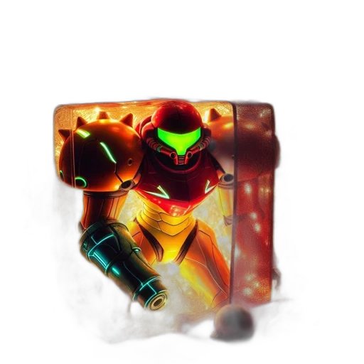 robot, weapon, concept art, pixel art transparent PNG cut-out