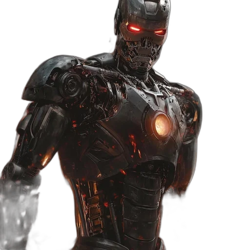 robot, concept art, 3d render, comic book art transparent PNG cut-out