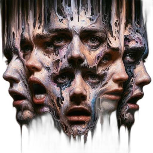 face, mask, hair, creature transparent PNG cut-out