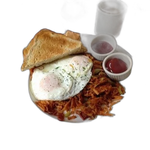 food, photorealistic, breakfast, plate transparent PNG cut-out