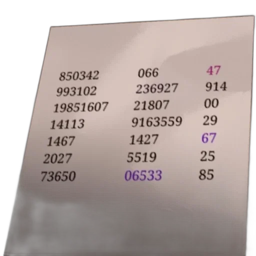 3d render, pastel, list, numbers transparent PNG cut-out