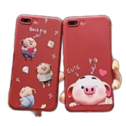 two, red, phone, cases transparent PNG cut-out