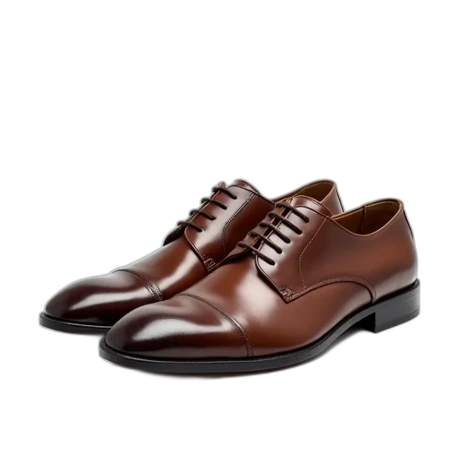 shoes, pair, brown, leather transparent PNG cut-out