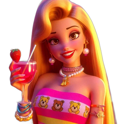 dress, jewelry, 3d render, cartoon transparent PNG cut-out