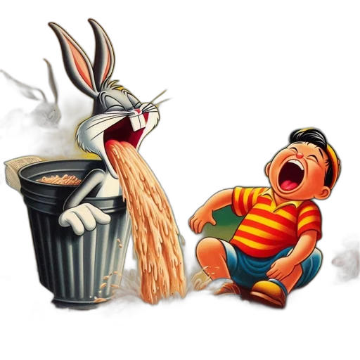fire, bugs, bunny, pours transparent PNG cut-out