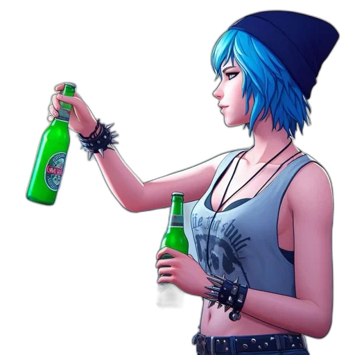 bottle, jacket, hat, weapon transparent PNG cut-out