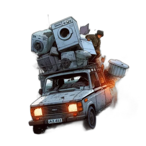 robot, car, weapon, concept art transparent PNG cut-out