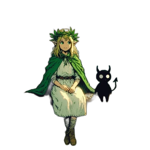 staff, dragon, creature, dress transparent PNG cut-out