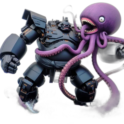 robot, creature, staff, weapon transparent PNG cut-out