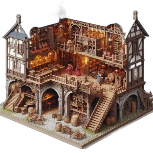 furniture, building, concept art, fantasy art transparent PNG cut-out