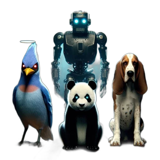 robot, animal, concept art, 3d render transparent PNG cut-out