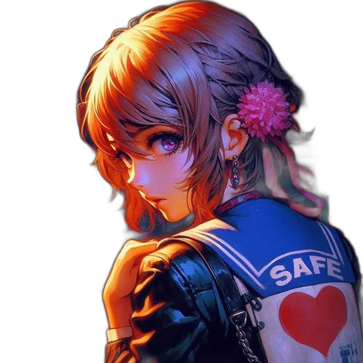 jacket, face, dress, flower transparent PNG cut-out